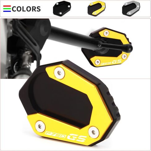 متوافق مع BMW F750GS 2018-2023 Motocycle Accessories CNC Aluminium Kickstand Pad Foot Side Stand Enlarge Extension Pad F750 GS F 750 GS Accessories (Black) in Kuwait