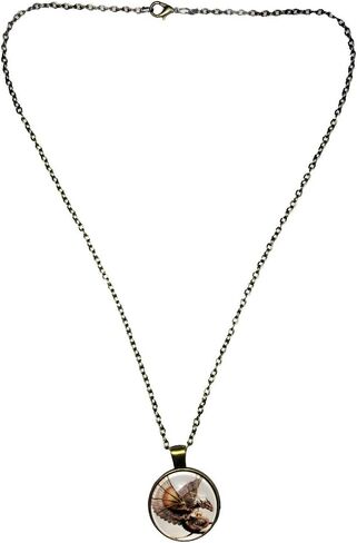 Steampunk Dragon Glass Pendant and 16 Inch Alloy Chain Necklace Bronze in Saudi Arabia