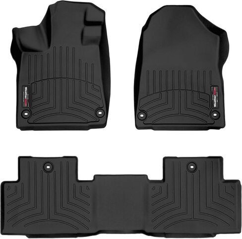WeatherTech Custom Fit FloorLiners for Acura MDX - 1st & 2nd Row (441669-1-2), Black in Saudi Arabia
