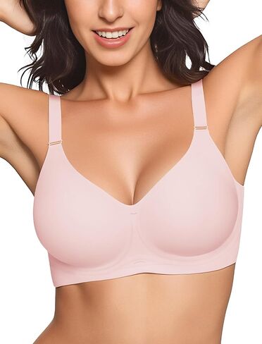 Womens Comfortable Wireless Bras with Support and Lift Seamless Push up Back Smoothing Comfort Everyday Bra in Kuwait