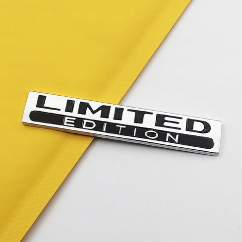 2Pcs Chrome Metal Door Fender Limited Edition Emblem SUV Racing Car Lid Trunk Logo Coupe Luxury Badge 3D Sticker for All Car (Silver&Black) in Kuwait