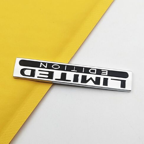 2Pcs Chrome Metal Door Fender Limited Edition Emblem SUV Racing Car Lid Trunk Logo Coupe Luxury Badge 3D Sticker for All Car (Silver&Black) in Kuwait