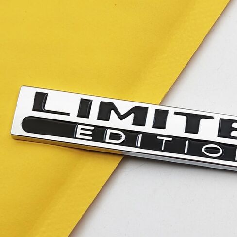 2Pcs Chrome Metal Door Fender Limited Edition Emblem SUV Racing Car Lid Trunk Logo Coupe Luxury Badge 3D Sticker for All Car (Silver&Black) in Kuwait