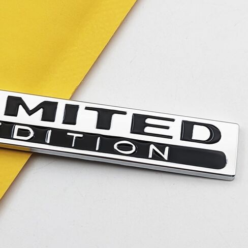 2Pcs Chrome Metal Door Fender Limited Edition Emblem SUV Racing Car Lid Trunk Logo Coupe Luxury Badge 3D Sticker for All Car (Silver&Black) in Kuwait