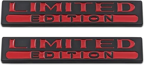 2Pcs Chrome Metal Door Fender Limited Edition Emblem SUV Racing Car Lid Trunk Logo Coupe Luxury Badge 3D Sticker for All Car (Silver&Black) in Kuwait