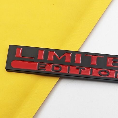 2Pcs Chrome Metal Door Fender Limited Edition Emblem SUV Racing Car Lid Trunk Logo Coupe Luxury Badge 3D Sticker for All Car (Silver&Black) in Kuwait