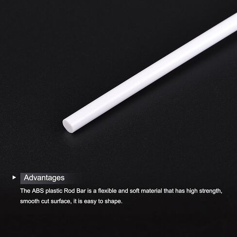 MECCANIXITY ABS Plastic Rod Round Solid Bar 1mm x 500mm for DIY Model Material, Architectural Model Making, DIY Sand Table, Pack of 10 Pcs in Saudi Arabia