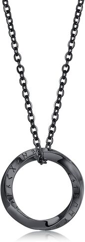 VNOX Viking Necklace for Men - Norse Nordic 24 Runes Alphabets Pendant Necklace Mobius Twist Pagan Amulet Talisman - Jewelry Gift for Men Women in Saudi Arabia