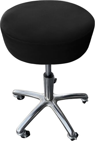 Round Stool Cover – Bar Stool Seat Cover, Vanity Cushion Slipcover for Round Chair, Stretchable & Washable for Circle Chair, 14"-16", Black in Saudi Arabia