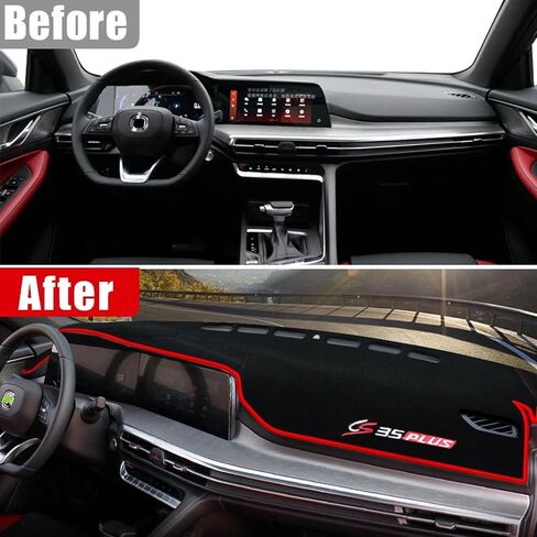 غطاء لوحة سيارة ، مناسب لـ Changan CS35 Plus 2021 2022 2023 2024 أداة سطح السفينة الشمس الظل حصيرة عدم الانزلاق وسادة الملحقات in Saudi Arabia