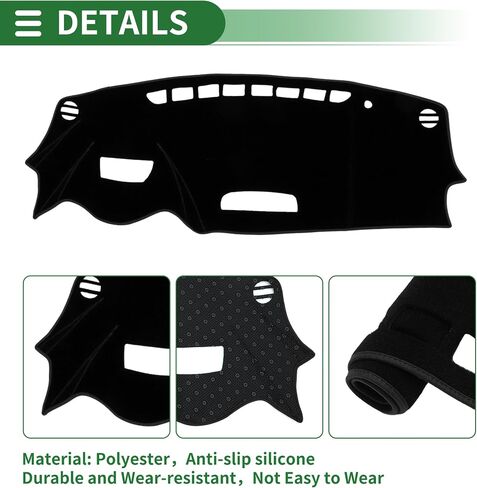 Motoforti Dash Cover, Non-Slip Dashboard Carpet Mat for Mazda CX-3 2016-2022, Polyester, Black in Saudi Arabia