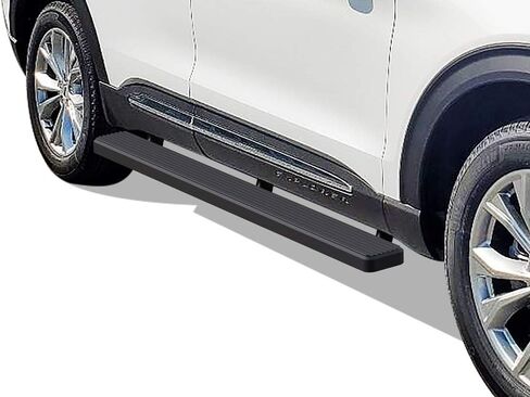 لوحات تشغيل APS (قضبان خطوات جانبية) متوافقة مع Ford Explorer 2020-2025 Sport Utility 4 أبواب (فولاذ مقاوم للصدأ مطلي بمسحوق أسود 5 بوصات) in Saudi Arabia