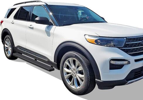 لوحات تشغيل APS (قضبان خطوات جانبية) متوافقة مع Ford Explorer 2020-2025 Sport Utility 4 أبواب (فولاذ مقاوم للصدأ مطلي بمسحوق أسود 5 بوصات) in Saudi Arabia