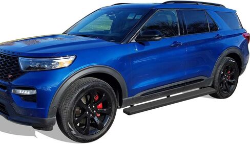 لوحات تشغيل APS (قضبان خطوات جانبية) متوافقة مع Ford Explorer 2020-2025 Sport Utility 4 أبواب (فولاذ مقاوم للصدأ مطلي بمسحوق أسود 5 بوصات) in Saudi Arabia
