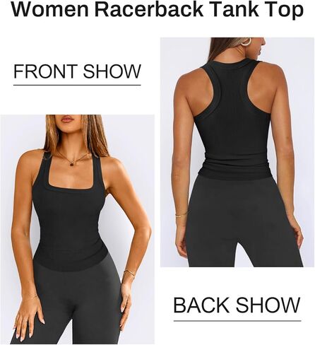 Womens Halter Racerback Tank Tops Ribbed Fitted Workout Tank for Woman Summer Athletic Sport Yoga Sleeveless Shirts Clothes in Kuwait