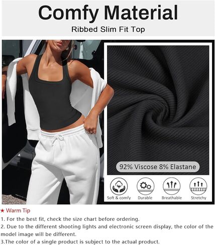 Womens Halter Racerback Tank Tops Ribbed Fitted Workout Tank for Woman Summer Athletic Sport Yoga Sleeveless Shirts Clothes in Kuwait