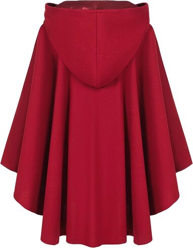 Short Woolen Renaissance Cloak with Hood, Medieval Hodded Cloak for Women Man, Hobbit Halloween Costume in Saudi Arabia