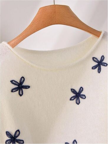 MakeMeChic Women's Plus Size Floral Sweater Vest Crew Neck Sleeveless Knitted Pullover Tops in Saudi Arabia