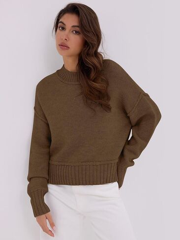 ZAFUL Cozy Fall Sweaters for Women 2025 Fall Outfits Crew Neck Pullover Winter Casual Knit Sweater in Saudi Arabia