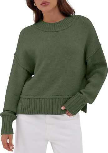 ZAFUL Cozy Fall Sweaters for Women 2025 Fall Outfits Crew Neck Pullover Winter Casual Knit Sweater in Saudi Arabia
