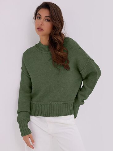 ZAFUL Cozy Fall Sweaters for Women 2025 Fall Outfits Crew Neck Pullover Winter Casual Knit Sweater in Saudi Arabia