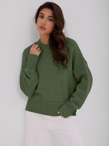 ZAFUL Cozy Fall Sweaters for Women 2025 Fall Outfits Crew Neck Pullover Winter Casual Knit Sweater in Saudi Arabia