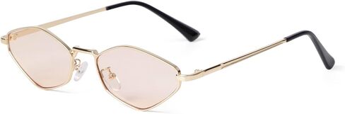 ADE WU Retro Metal Geometric Sunglasses for Women Fashion 90s Chic Cute Small Lightweight Irregular Sun Glasses in Saudi Arabia