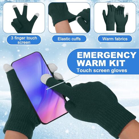 200 Pcs Thermal Blankets Winter Warmth Set Bulk, 50 Warm Socks 50 Winter Touchscreen Gloves 50 Beanie Hats 50 Emergency Foil Blankets for Cold Outdoor Camping Hiking Warm Gift for Men Women in Kuwait