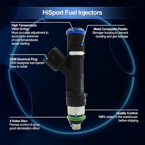 HiSport Fuel Injector 0280158020 6 PCS Repalcement For 2004-2012 Dodge Jeep 3.7L V6 in Kuwait