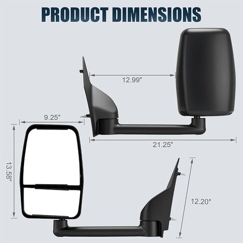 مرآة سحب (L+R) متوافقة مع 2003-2017 Chevy Express Savana 1500 2500 3500 in Kuwait