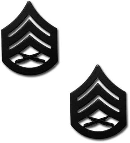 Marine Corps Chevron: Staff Sergeant - black metal, solid brass in Saudi Arabia