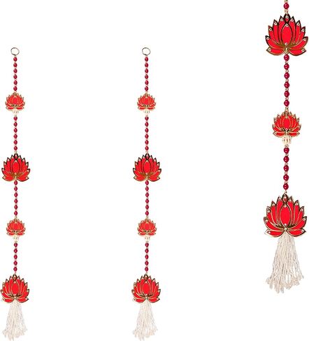 Aditri Creation Set of 2 Pink Lotus String Wall Hanging Decoration for Home Door Wall Temple for Indian Wedding Festival Decorations Home Door Wall Decor Festivities and New Year Gifting in Saudi Arabia