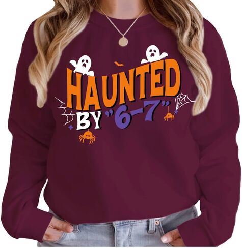 قميص 6 7، قميص مضحك مسكون بـ 6 7 Meme، الفكاهة الفيروسية على الإنترنت، الجيل المضحك Z، 67 تريند، تي شيرت Game Day، تي شيرت للأطفال الهالوين. متعدد الألوان in Kuwait