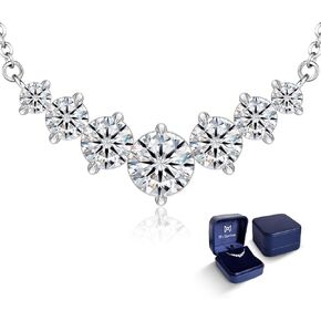Moissanite Necklace for Women, 2.8CT-5CT Lab Created Diamond Pendant, Adjustable Sterling Silver Chain, Engraved 'I LOVE YOU', Wedding Necklace for Bride, Romantic Gift for Wife Mom Girlfriend, Birthday Anniversary Christmas Jewelry in Saudi Arabia