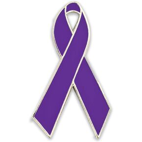 PinMart's Purple Awareness Ribbon Magnetic Enamel Lapel Pin Jewelry in Kuwait