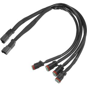 2 Pcs 2 in 1 for DT for DTM Female Connector Socket Adapters Splitters for LED Work Chandelier Light Retrofit Connectors Wiring, Universal for Car Truck Durable Plastic Black in Kuwait