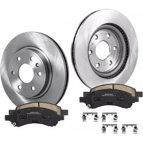 MOSTPLUS Front Vented Disc Brake Rotors+Ceramic Brake Pad Compatible for 2007-2016 GMC Acadia / 2008-2017 BUICK ENCLAVE / 2009-2017 Chevy Traverse Brake Rotors Pads Kit (12.8") in Saudi Arabia