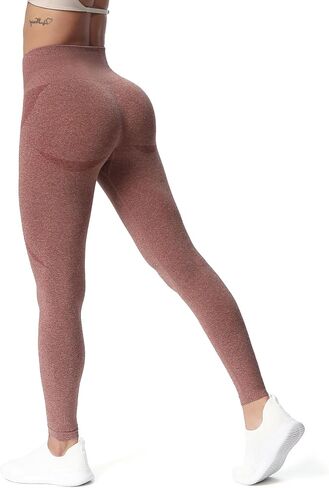 Aoxjox Workout Seamless Leggings for Women Smile Contour High Waisted Athletic Yoga Pants Tights 26" in Saudi Arabia