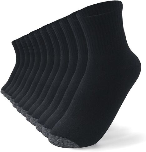 6 Pairs Men's Ankle Socks - Black Athletic Socks with Reinforced Toe, Breathable & Moisture-Wicking for Running, Casual Wear(one size 8-14) in Saudi Arabia
