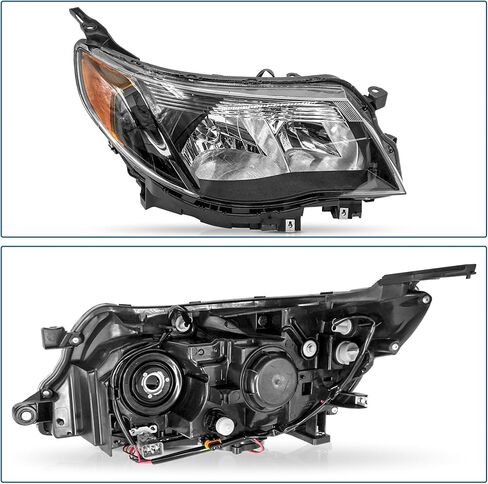 مصابيح هالوجين أمامية من الجانب الأيسر والأيمن من PartsFlow مصابيح أمامية بتصميم أسود لـ 2009-2013 سوبارو فورستر SU2503132 in Kuwait