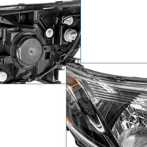 مصابيح هالوجين أمامية من الجانب الأيسر والأيمن من PartsFlow مصابيح أمامية بتصميم أسود لـ 2009-2013 سوبارو فورستر SU2503132 in Kuwait