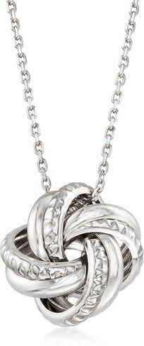Ross-Simons Italian Sterling Silver Love Knot Pendant Necklace in Saudi Arabia