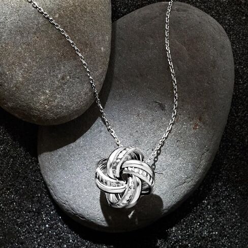 Ross-Simons Italian Sterling Silver Love Knot Pendant Necklace in Saudi Arabia