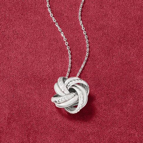 Ross-Simons Italian Sterling Silver Love Knot Pendant Necklace in Saudi Arabia