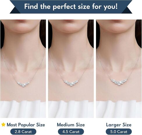 Moissanite Necklace for Women, 2.8CT-5CT Lab Created Diamond Pendant, Adjustable Sterling Silver Chain, Engraved 'I LOVE YOU', Wedding Necklace for Bride, Romantic Gift for Wife Mom Girlfriend, Birthday Anniversary Christmas Jewelry in Saudi Arabia