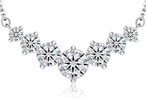 Moissanite Necklace for Women, 2.8CT-5CT Lab Created Diamond Pendant, Adjustable Sterling Silver Chain, Engraved 'I LOVE YOU', Wedding Necklace for Bride, Romantic Gift for Wife Mom Girlfriend, Birthday Anniversary Christmas Jewelry in Saudi Arabia