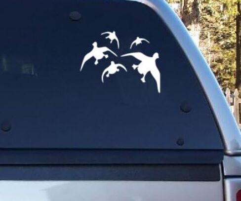 Ducks Flying Shoot Hunt Hunting - Vinyl Decal - Car Truck Laptop - Select Size in Saudi Arabia