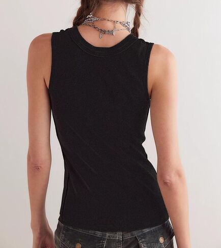 Women Button Up Tank Tops Trendy Sleeveless Ribbed Knit Sweater Vest Top in Kuwait