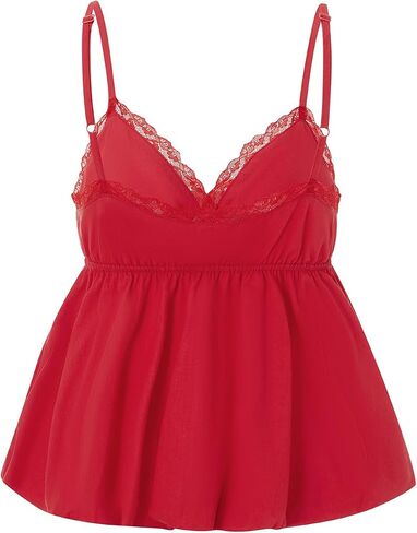 Women Y2K Camisole Sleeveless Spaghetti Straps V Neck Summer Sweet Babydoll Tank Tops Streetwear Cami Tops in Saudi Arabia