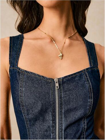 Floerns Women's Y2k Denim Tops Sleeveless Zipper Up Sleeveless Flared Peplum Denim Tank Top in Saudi Arabia